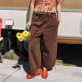 Purpdrank  Harajuku Y2k Washed Denim Pants 2000s 90s Vintage Cyber Grunge Wide Leg Jeans Preppy Teen Girl Loose Fit Baggy Trousers Pockets