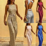 Purpdrank  Silver Dot Personality One-Piece Suit Women's Sleeveless round Neck Cross-Border Elegant British Style High Waist Long Pants