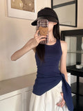 Purpdrank  Summer Strap Knitting Camisole Women Sexy Silm All-Match White Tight Tops  Female Streetwear Blue Tank Clothes 2025