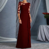 Purpdrank  Party Dresses Black Evening Women Mother Bride Sleeves Appliques Chiffon Royal Blue Weddings Guest Gown Vestido Vestido Y2k