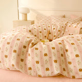 Purpdrank  Plaid Style Comforter Cover Single/Double Duvets Cover 100% Cotton Blanket Cover Girls Boys Room Quilt Cover 이불커버(No Pillowcase)