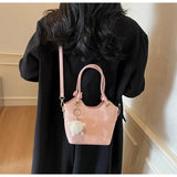  Purpdrank   New Sweet Style Zipper PU Square Women's Shoulder Crossbody Bag Solid Color Popular Commuting Fashion Small Square Bag