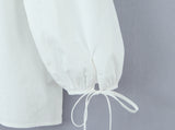 Purpdrank  New Spring White Cotton Long Lantern Sleeve Shirt Women Embroidery Lace Peter Pan Collar Front Open Buttons Loose Tops Blouses