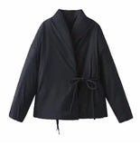 Purpdrank  Luxury Brand Women's Clothing Warm Long Sleeves Cotton Coats Autumn Winter Versatile Belts Black Red Grey Jackets for Women