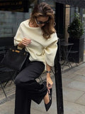 Purpdrank  Draping Irregular Shawl Pullover Knitwear Loose Elegant Knitted Cape French Minimalist Cloak Knit Sweater Women Fashion Top New