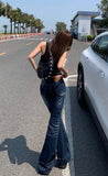 Purpdrank  Sexy Low Waist Women's Jeans Spring Summer Slim Fit Elasticity Denim Flared Trousers American Retro Streetwear Y2K Cowboy Pants