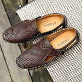 Purpdrank  Men Summer Loafers Breathable Driving Shoes Cool Moccasins Hollow Out Male Lazy Shoes Leisure Walk Men Sandals