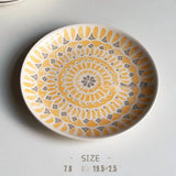 Purpdrank  Ceramic Round Shape Floral Plates Dinner Sets Large Capacity Large Plate Dessert Salad Plate Beautiful Table Tableware Services