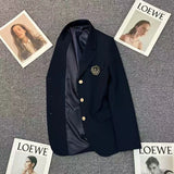 Purpdrank  Japanese Jk Uniform Women Blazer Jacket Spring New Spring Preppy All Match Suit Coat Bf Loose Lapel Casual Buttons Outerwear