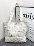 Purpdrank  Soft Versatile Canvas Tote Bag With Lace Trim Women's Single Shoulder Bag Cute Commuter Bag Polyester Lining College Style