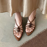 Purpdrank   New Fashion Cow Leather Concise Summer Shoes Stiletto Heels Slingback Dating Casual Elegant Party Modern Women Sandals
