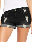 Purpdrank  European and American Summer New Sexy High Waist Tight Piercing High Elasticity Jeans for Women Denim Shorts Plus Size