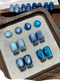 Purpdrank  4-Color Spring Summer Nails Ice Transparent Blue Glass Bead Cat Eye Gel Nail Polish Popular Whitening Versatile Upgrade Gel