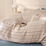 Purpdrank  Plaid Style Comforter Cover Single/Double Duvets Cover 100% Cotton Blanket Cover Girls Boys Room Quilt Cover 이불커버(No Pillowcase)
