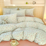 Purpdrank  4Pcs Jacquard Double-Layer Yarn Fitted Sheet Grade A Home Dormitory Bedding Set Cloud Touch Soft Skin-Friendly Bedroom Decor