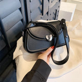 Purpdrank  Loving Heart Buckle Crossbody Bags For Women Luxury Designer Handbags Silver Color Small Shoulder Underarm Phone Bag
