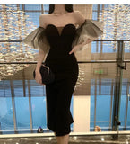 Purpdrank  Celebrity Mesh Spliced Tight Sexy Strapless Long Dress Women High-waisted Slim Wrap Hip Backless Dress Summer Luxury Banquet