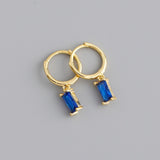 Purpdrank - 2PC Stainless Steel Little Huggies Hoop Earrings For Women Tiny Crystal Zirconia Pendant Cartilage Earrings Piercing Jewelry
