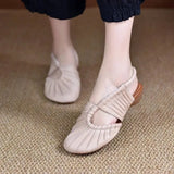Purpdrank  Women Heeled Sandals Casual Loafers Shoes Woman Slippers 2025 Brand Slingback Shallow Dress Summer Designer Soft Leather Pumps