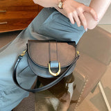 Purpdrank  Famous Brand Saddle Shoulder Bags For Women Golden Hardware Solid Color PU Crossbody Bag New Luxury Designer Handbags