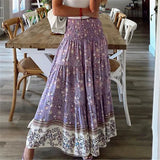Purpdrank  Sexy High Waist Beach Long Skirts Womens 2025 Spring Summer Casual Bohemia Pink Maxi Skirt For Women