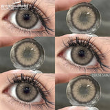 Purpdrank  1 Pair Colored Contact Lenses for Eyes Black Big Lens Gray Pupils Lenses Brown Lenses Fashion Eye Contacts Yearly