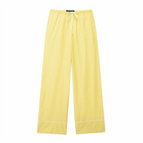 Purpdrank  Summer New Women's Fashion and Elegance Casual Loose Versatile Stripe Print Tie up Waist Straight Leg Pants
