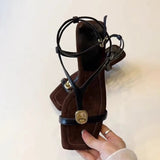 Purpdrank  New Women High Heels Sandals Square Toe Heeled Shoes Summer Slippers 2025 Designer Party Sexy Dress Shoes Woman Pumps Zapatillas