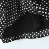 Purpdrank  Women Black White Dot Print Spliced Lace V neck Short Sleeve Dress Retro French Style Mini Dresses Summer Robe Femme Vestidos