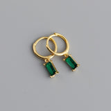 Purpdrank - 2PC Stainless Steel Little Huggies Hoop Earrings For Women Tiny Crystal Zirconia Pendant Cartilage Earrings Piercing Jewelry