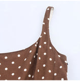 Purpdrank  Summer Women Polka Dots Print Slip Dress 2025 Trendy Sleeveless A-line Slim Mid-long Dresses Sexy Spaghetti Strap Party Dress