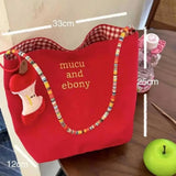 Purpdrank  Cartoon Canvas Shoulder Bag Lightweight High Capacity Crossbody Shoulder Bag Handbag for Office Workers