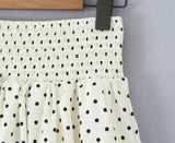 Purpdrank  Summer Sweet Polka Dot Print Mini BUD Skirt Women Elastic Waist Ball Gown Swing Skater Short Skirts Party Girl Beige Black