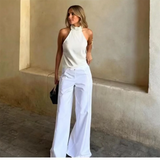 Purpdrank  Spring New Women's Fashion Style Casual Loose Versatile Mid Waist Wide Leg Pants