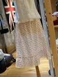 Purpdrank  Red Floral Ruffles Midi Skirts Women Summer Elastic High Waist Lace Trim A-line Faldas Casual Sweet Cotton Thin Long Skirts New