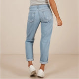 Purpdrank  Beggar Knee Big Hole Ripped Distressed High Waist Boyfriend Jeans Destroyed Denim Jeans Woman Broken Denim Pants Suit Pants)