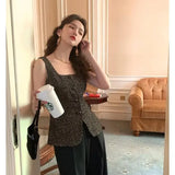 Purpdrank  Hong Kong Style Retro and Fashionable Small Fragrance Vest Vest Wears a Personalized Trendy and High-end Versatile Top New Style