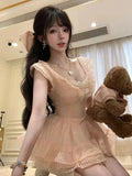 Purpdrank  Summer French Elegant Lace Mini Dress Women Casual Sexy Design Beach Style Dress Female Sweet Fashion V Neck Chic Party Dress