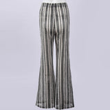 Purpdrank  Casual Wear Slim Striped Stretch Flare Pants Casual Trousers