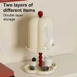 Purpdrank  Luxurious Double-Layer Shelf  DustProof Belt Cover Paper Box Advanced Sense Of Coffee Roll Paper Box French Retro Tissue Box