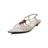 Purpdrank   New Fashion Cow Leather Concise Summer Shoes Stiletto Heels Slingback Dating Casual Elegant Party Modern Women Sandals