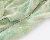 Purpdrank  Sexy Light Green Tie dye Print bronzing Ruffles Strap Sling Dress Summer Woman Tie Bow Sashes Midi Dresses Holiday Robe Summer