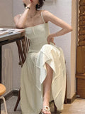 Purpdrank  Elegant Vintage Women's White Chiffon Dress with Spaghetti Straps for Women Sleeveless Casual Partyidos Fashion Robe Clothes