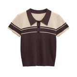 Purpdrank  New Summer Women's Yellow Short Skirt Style round Neck Short Sleeve Crew Neck Thin Polyester Fiber Pure Color Top