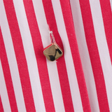 Purpdrank  Spring New Women's Fashion Style Casual Versatile Curled Cuff Stripe Loose Shirt Top