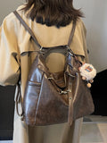 Purpdrank  Retro Large Capaci Tote Bag Women's Spring 2025 Faionable Casual Bapa Handbag Soft PU Leather Single oulder Strap