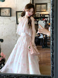 Purpdrank  French Style Sweet Elegant Women Dress Y2k Summer Casual Slim Halterneck Evening Dress Fashion Fairy Chic Vintage Party Outfits