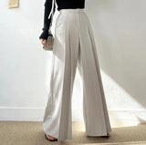 Purpdrank  Spring Summer Elegant Pleated Women's Wide Leg Pants 2025 New High Waist Solid Office Casual Loose Trousers for Women