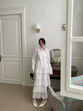 Purpdrank  Luxury Women's Blouse Set and Skirt Flower Hollow Hook Lace Shirt+High Waist Cake Skirt Set New Collection White Dress Set