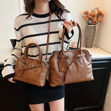 Purpdrank  Retro Underarm Shoulder Bags For Women 2025 Luxury Designer Handbag Two Sized Large Capacity Business Commute Shopper Tote